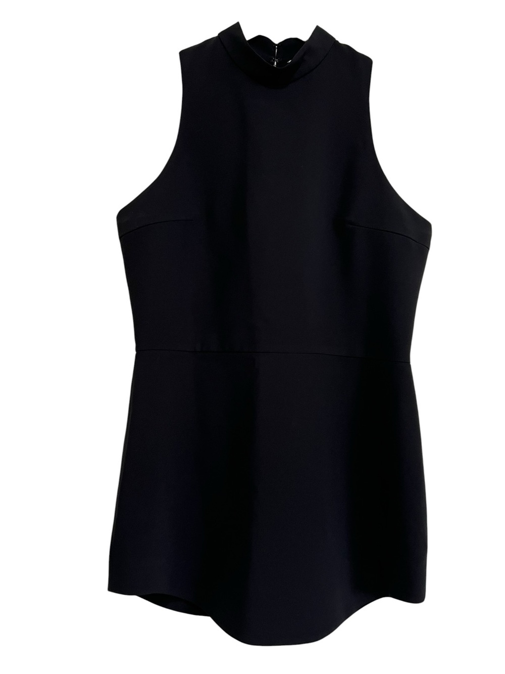 Amanda Uprichard Marshall Sleeveless Mock Neck Mini Dress in Black Size XL - Picture 2 of 14